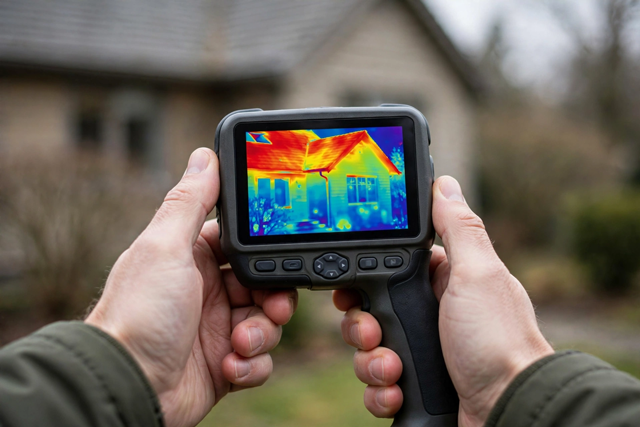 Inspection à la caméra thermique — détection des pertes de chaleur et infiltrations